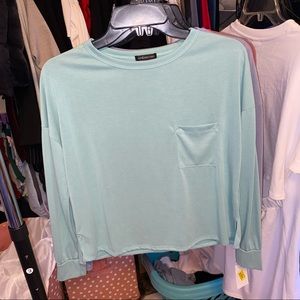 -mm mm mm Long Sleeve Crop Top with pocket